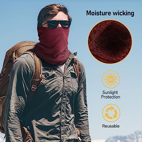 Image of TICONN Neck Gaiter Face Cover Scarf, Neck Warmer Breathable Sun & Wind-proof for Skiing Fishing Hiking Cycling