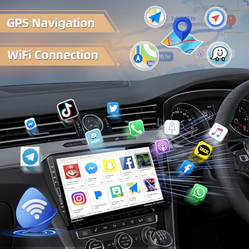 Podofo [4+64G] Rádio estéreo automotivo de 8 núcleos para Ford Fiesta 2009-2014 com CarPlay sem fio