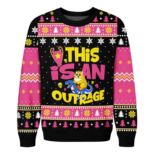 Image of 99TIMORO Dungeon Game Ugly Christmas Sweater for Men and Women, Holiday Pullover Novelty Crewneck Sweatshirt, Festive Outfit Gift