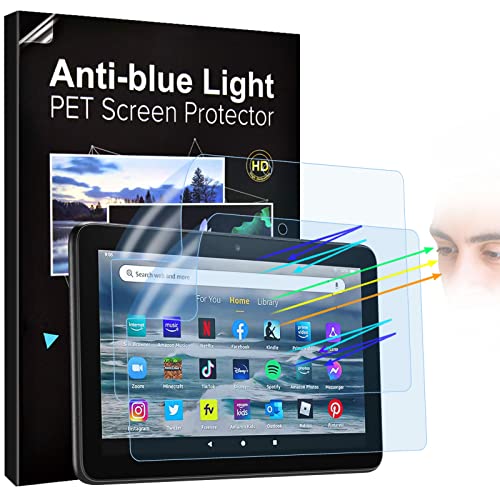 TiMOVO 2 Pack Screen Protector for All-New Fire 7/Fire 7 Kids Tablet 7 inch (12th Generation,2022 Release), Anti Blue Light and Anti-Glare PET Screen Protector Fit Amazon Fire 7 Tablet - Light Blue