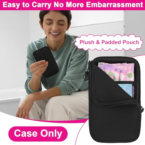 Image of Tampon Holder for Purse, Portable Tampon Bag Organizer Case for Women's Purse, Travel-Friendly Discreet Period Bag for Feminine Products, Waterproof Pad Bag, Black(Bag Only)