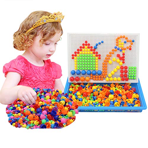 SIQITECH Creative Mosaique Puzzle Enfants 296/592/888pcs Bloc de Construction Mosaïque Clous champignon Puzzle Jeux de Mosaïque Creative Jouets Créatifs...