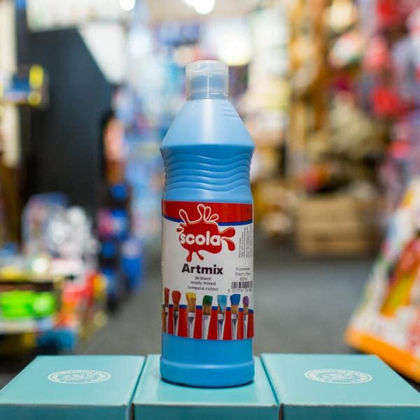 600ml Scola Artmix Flourescent Poster Paint - Electric Blue