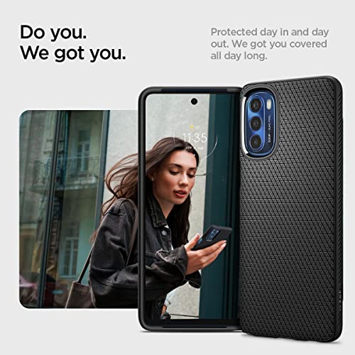 Image of Spigen Liquid Air Designed for Moto G Stylus 2022 Case - Matte Black