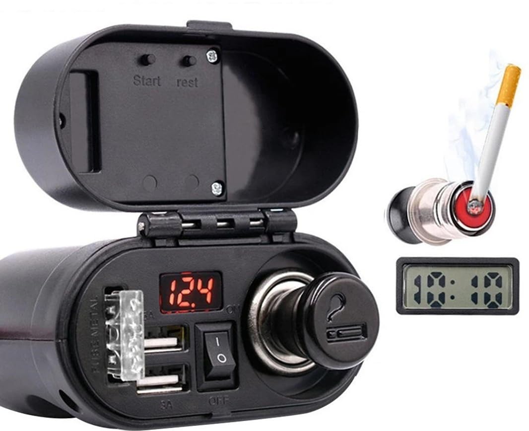 Motorcycle Handlebar Charger with Cigarette Lighter Socket 2 A Bike Mobile Charger Pack of 1-image-33