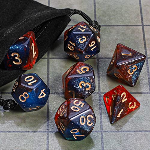 Image of CiaraQ 7pcs Polyhedral Dice Set for Dungeon and Dragons MTG Table Games