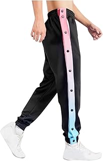 Pantalones de rehabilitación para mujer con apertura lateral - Pantalones de entrenamiento para hombre con tira de botones laterales para abrir, pantalones deportivos con hebilla