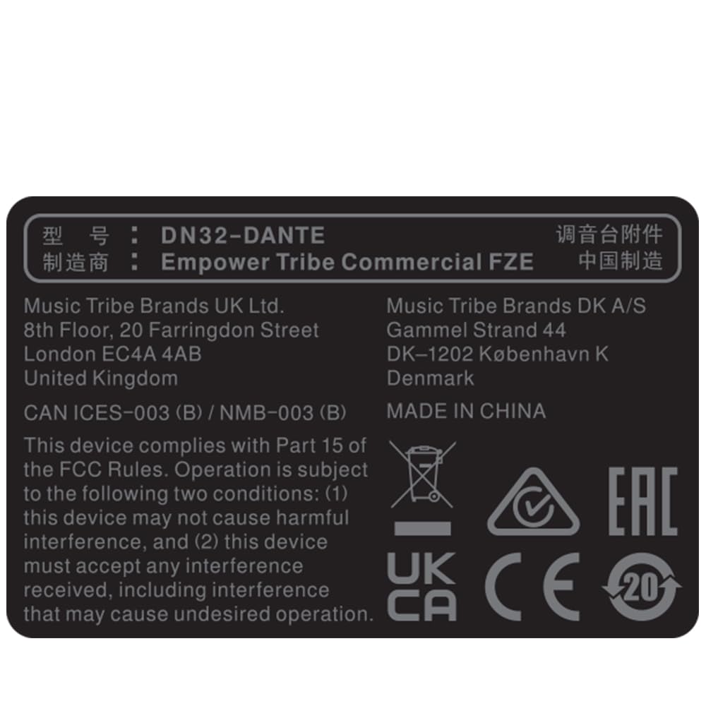 Klark Teknik DN32-DANTE Audinate Dante Modulo di espansione con un ottimo di 32 canali bidirezionali