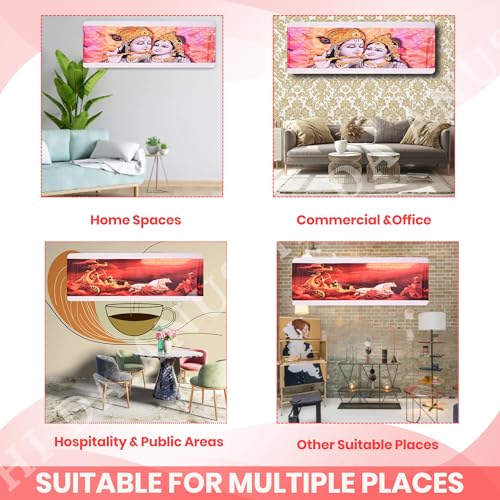 Image of Printed Split Ac Cover Combo Indoor Unit For 1.5 Ton Capacity AC, Inner Unit Ac Cover, All Weather Cover /Attractive Digital Prints /Dustproof /Water Resistant (Rath & Radha Krishana)