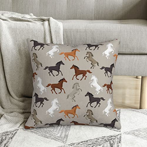 Housse de coussin imprimé cheval douceur velours pour la maison - 8