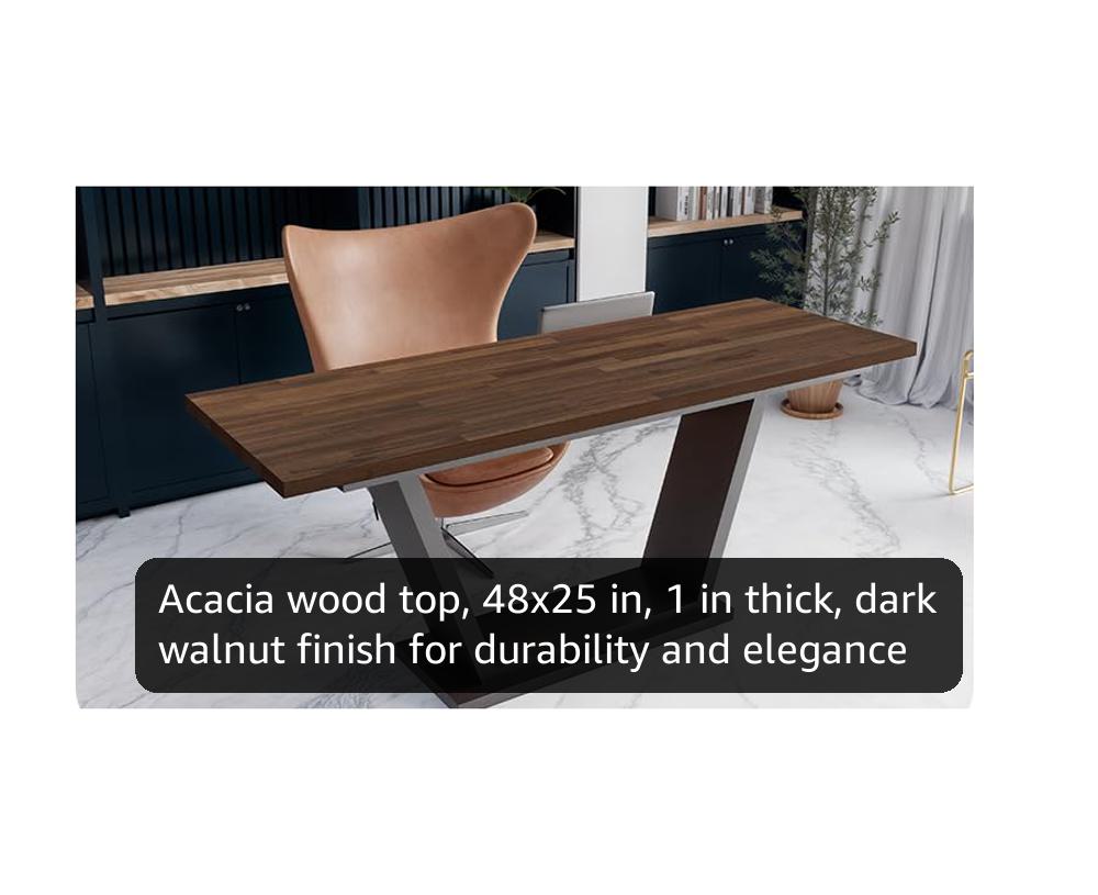 Amazon.com: Howizz 48 x 25 in. Solid Wood Table Top, Dark Walnut