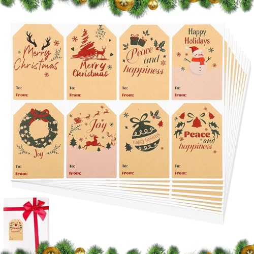 Etichettê autoadesive Nàtalizie - ?ette Natale adesive Etiquetas ?egalo Natale P?esent - Pegatinas Calcomanías con nombres festivos para regalos - Decoraciones de papel de regalo Etiquetê regalo Et