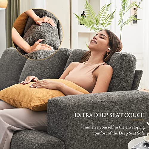 image for VanAcc 89 Inch Sofa, Comfy Sofa with Extra Deep Seats, Modern 3 Seater
