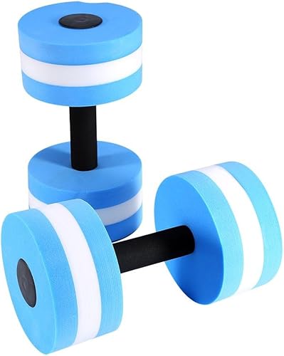 Miniatura 9 de Mancuernas de ejercicio acuático, pesas de EVA para piscina, ejercicio de gimnasia acuática, para aeróbicos acuáticos, juego de 2, color azul