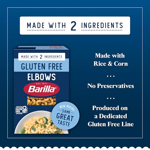 Image of BARILLA Gluten Free Elbows Pasta, 12 Ounce - Non-GMO Gluten Free Pasta Made with 2 Ingredients