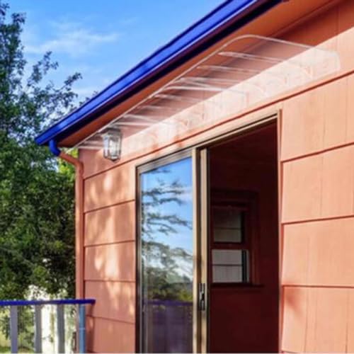 Auvent d'entrée robuste en polycarbonate marron pour façade contemporaine - 6
