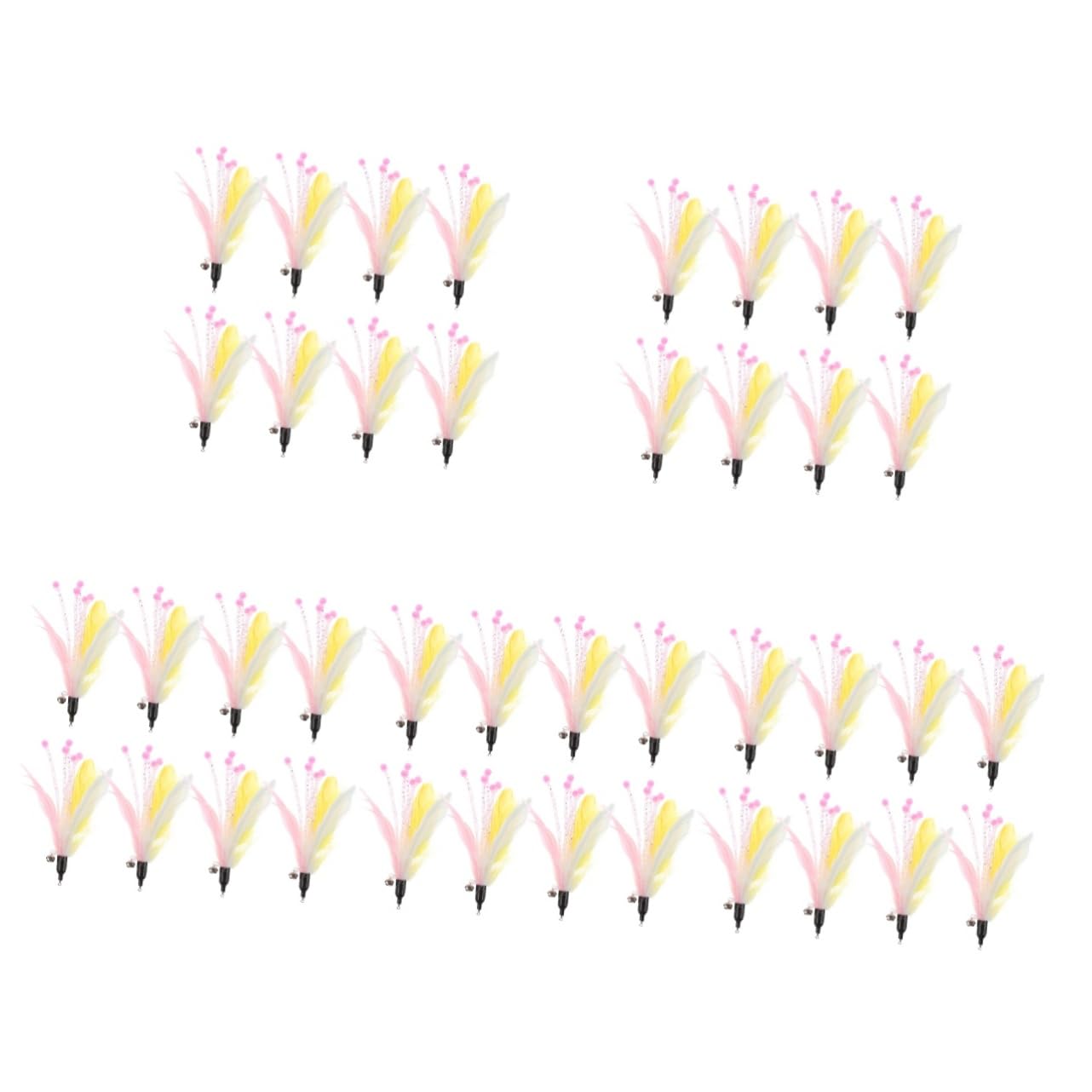 Happyyami 40pezzi Giocattoli Interattivi Per Gatti Con Piume Sostituibili Di Ricambi Per Cannette Da Gioco Sicuri e Resistenti Per Gioco e Interazione Con Tuo Felino