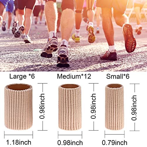 24 Pieces Toe Tubes 0.98 Inches Toe Cushion Tube Corn Pads For Toes Sleeves Soft Gel Protectors For Cushions Corns Blisters Calluses Toes And Fingers 3 Size #TOP1