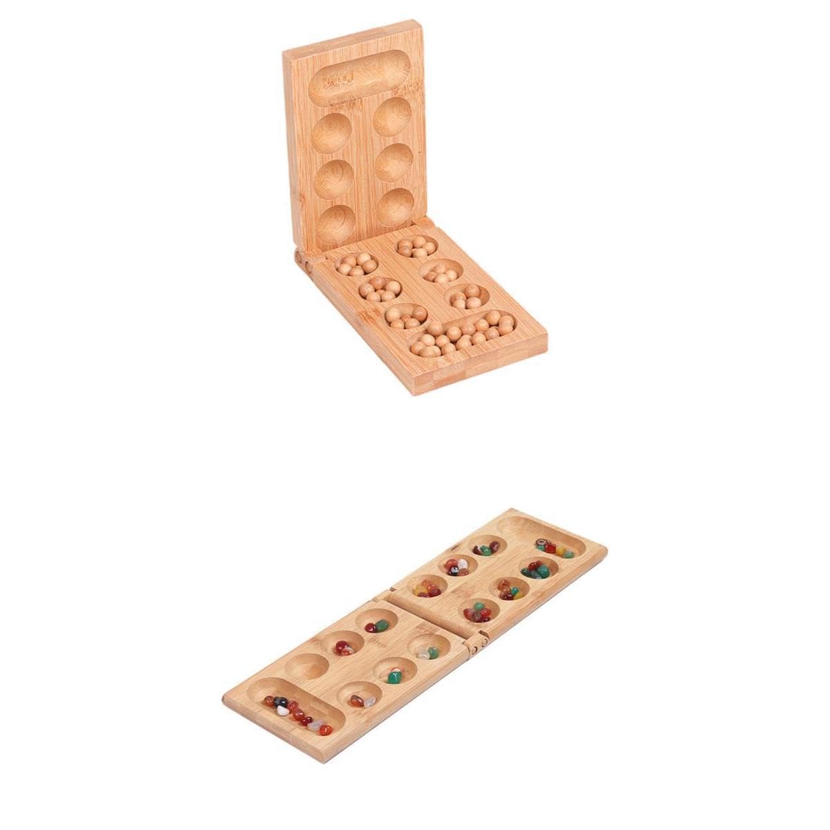 ATORSE Toy 2 Set Classic Foldable Wooden Mancala Board Strategy Game Easy Store Durable-Toys & Hobbies-Games-Board & Traditional Games-Contemporary Manufacture-image-17