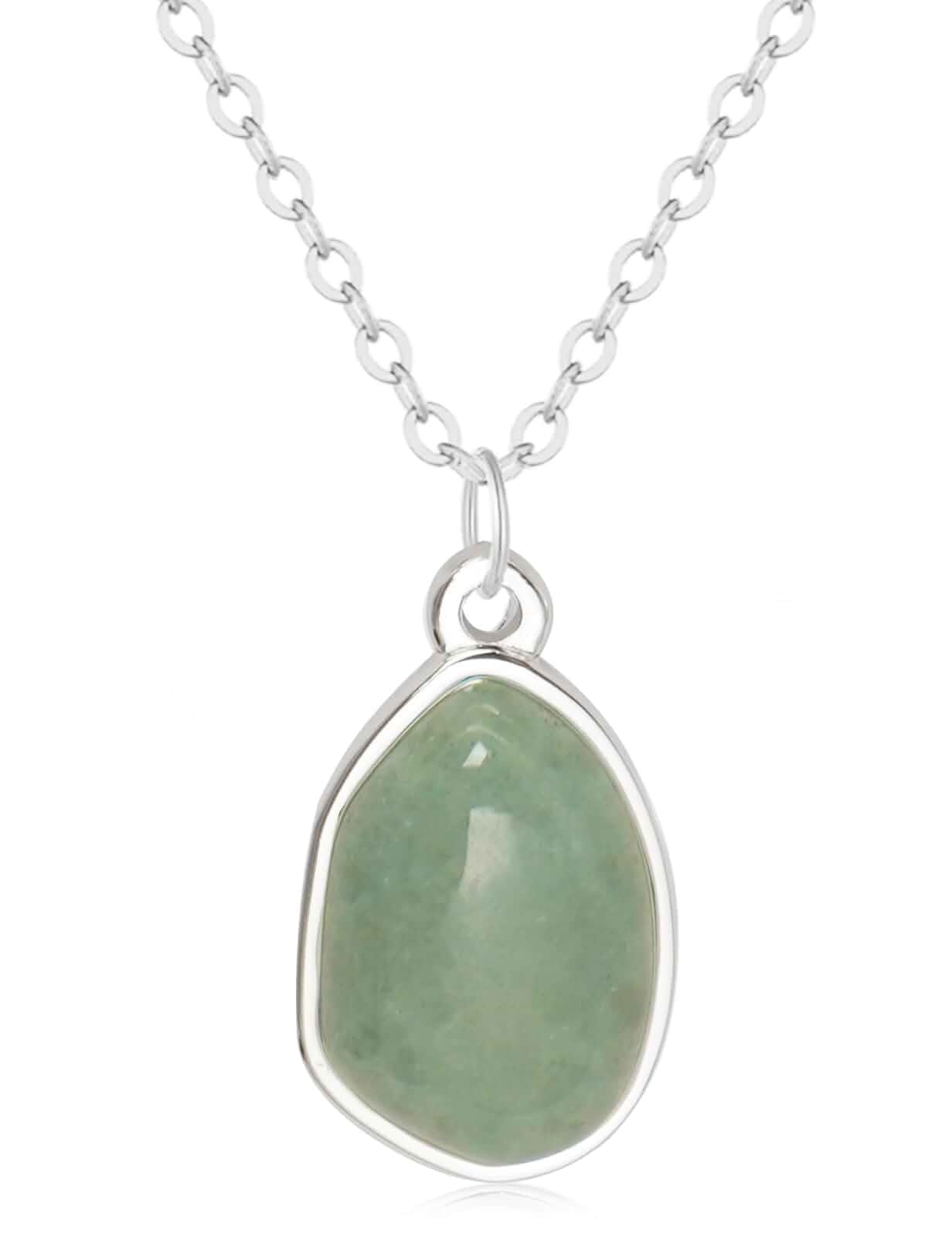 Wovanoo Stone Pendant Necklaces Gemstone Dangle Necklace 18K Gold Plated Teardrop Pendant Necklace for Women