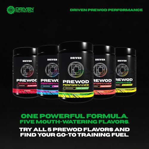Image of Driven PREWOD Energy Drink Powder, 25 Servings - Pre-Workout Supplement wit- Boosts Energy, Focus, Strength, & Endurance for High-Intensity Training (Performace, Lemon Headrush)