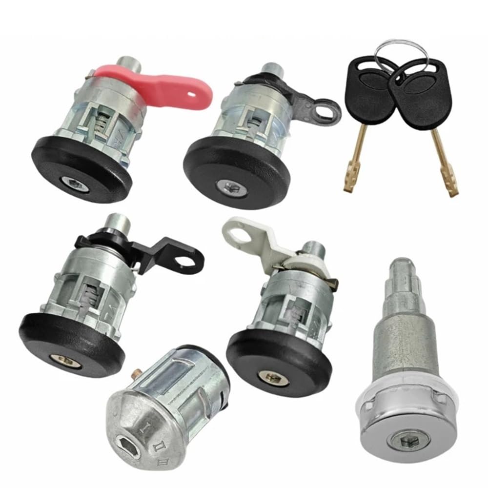 Pengnaqp One Color Ignition Barrel Compatible With Transit Mk5 1994-2000 Full Set Car Door Lock Cylinder With 2Pcs Key