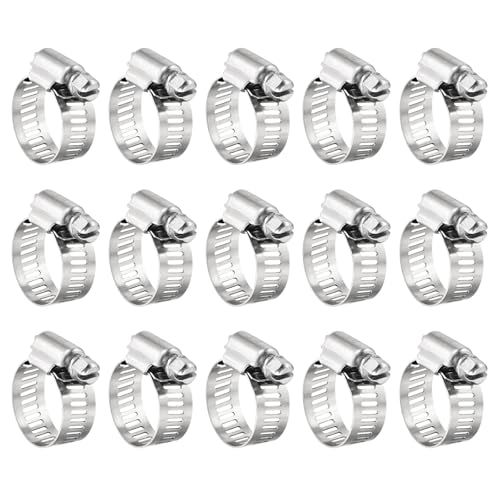 uxcell 30 Pcs Hose Clamps, Stainless Steel 9/16