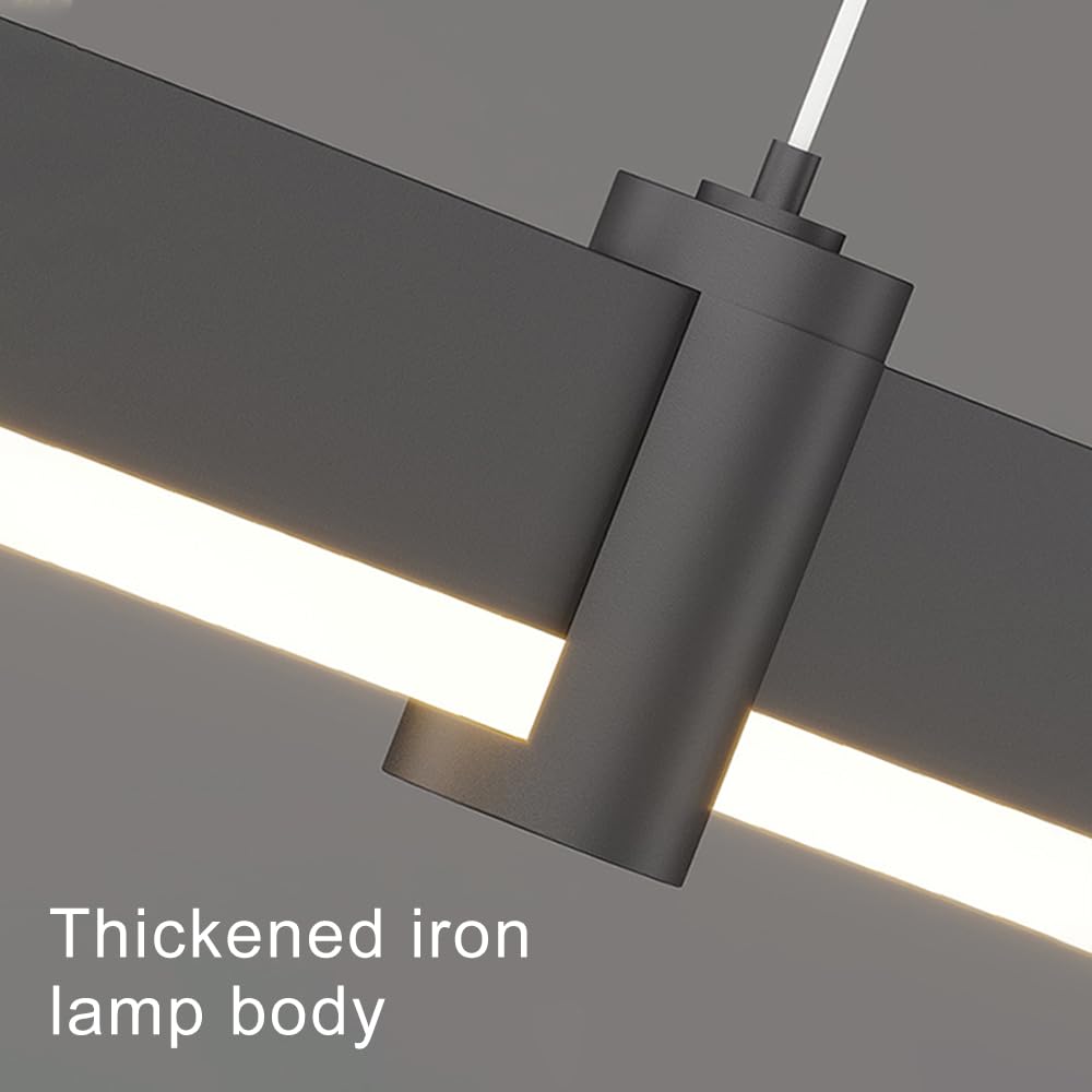 Suspension Linéaire Minimaliste Moderne À Led Pour Îlot de Cuisine, Luminaire Suspendu À Longue Bande, Plafonnier Suspendu Pour Salle À Manger, Bureau, Bar Ou Chambre./Blanc/100 Cm