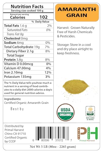 Whole Grain 100% Natural Amaranth Seeds non-GMO RAW (10 LB)