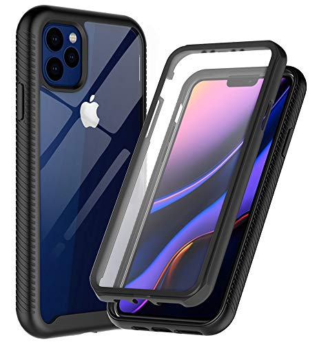 SunRemex Three Defense Designed for iPhone 11 Pro Max Case,Crystal Clear Full Body Shockproof Slim Fit Built-in Screen Protector Cover for iPhone 11 Pro Max Phone (6.5