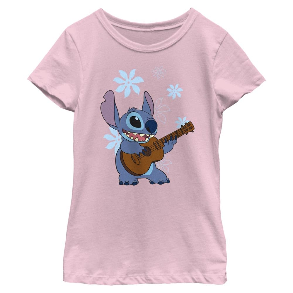 Girl's Lilo &amp; Stitch Floral Ukulele Dance T-Shirt