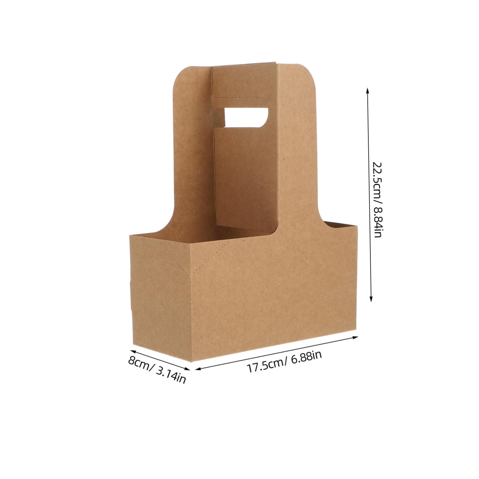 HEALLILY 10pcs 2 Take Out Cup Carriers Drinks Beverages Cardboard Carrier Drink Carrier with Handle Cup Holder Cardboard Cup Holders Drink Carrier Beverage Holder Paper Golden