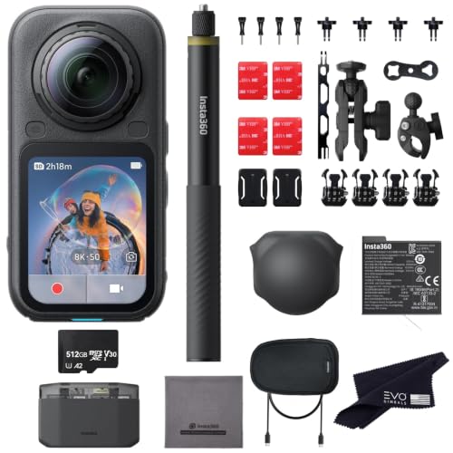 Image of Insta360 X6 Motorcycle Bundle with 512GB Card-8K Waterproof 360 Action Camera, 1/1.1" Sensor|Bundle Includes Motorcycle Bundle, Selfie Stick, Extra Xtreme Battery, Fast Charge Case,Lens Cap