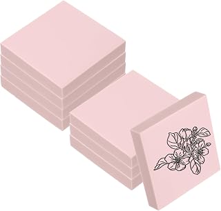 PATIKIL 8 bloques goma para tallar 5 x 5 cm, bloque cuadrado linóleo suave para tallar, manualidades, sellos, grabados, suministros para tallar, color rosa.