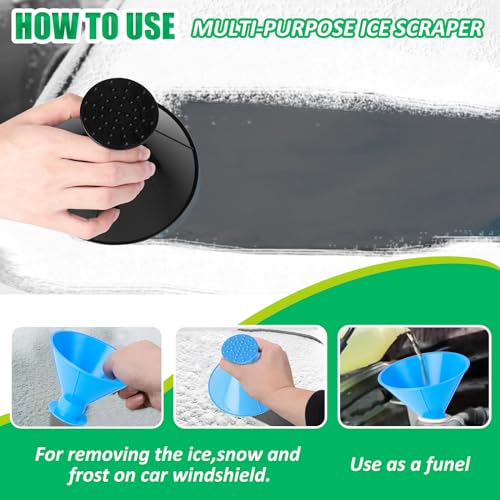 feisina Magical Car Ice Scraper, 4 Packs Ice Scrapers for Car Windshield, Snow Scraper for Car, 2 in 1 Frost Wipe Scraper, Window Scraper for Car, Windshield Scraper for Ice and Snow - Thumbnail 6