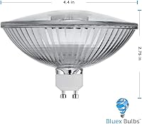 Vista 2 de Bluex Bulbs Paquete de 4 75R111/GU10/FL - Reflector halógeno R111 de 75 vatios 120V - Base GU10 (giro y bloqueo) Cubierta de vidrio - Bombilla