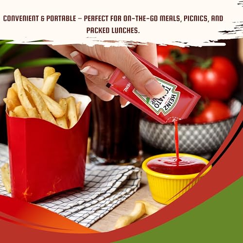 Image of Heinz Condiment Packets Ketchup and Mustard (100 Total; 50 Each Flavor)