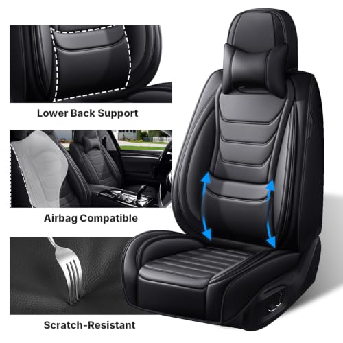 Image of for GMC Terrain 2010-2025 Seat Covers 2P w /Headrests (Black)