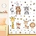 wondever Forest Animal Wall Stickers Giraffe Bear Deer Lion Polka Dot Peel and Stick Wall Art Decals for Baby Nursery Kids Bedroom Playroom