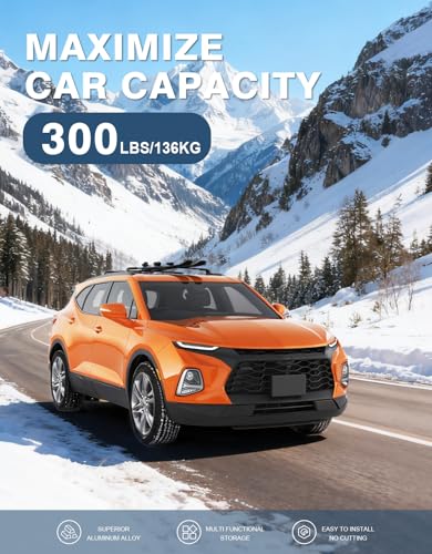 Image of Roof Rack Cross Bars 300lbs Compatible with Chevy Chevrolet Blazer 2019-2026 (Not for Blazer EV), Heavy Duty All-Metal Aluminum Crossbar Luggage Racks Roof Rails Rooftop Canoe Accessories