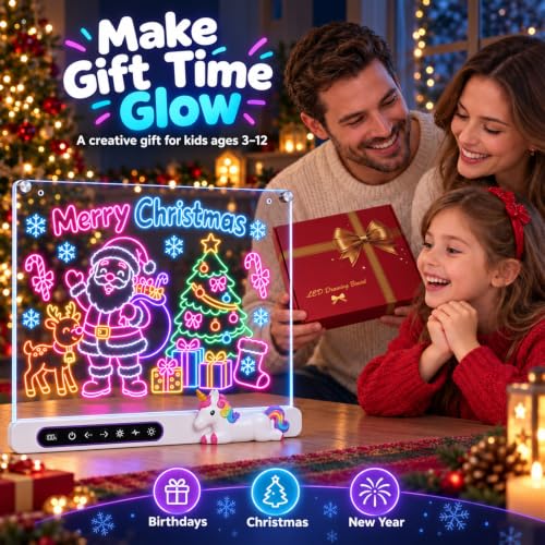 LED Drawing Board for Kids, 16" Rechargeable Neon Light Up Drawing Tablet - image 4