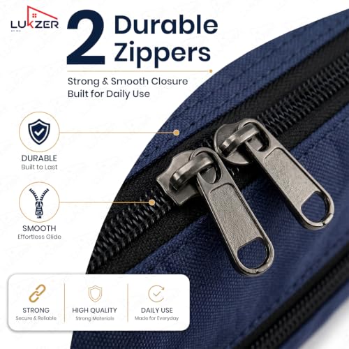 Image of Lukzer 12PC Expandable Self Compression Storage Bag for Clothes, Sarees, Blankets, Comforters & Bedding | 2 Layer Large Capacity Space Saving Wardrobe Storage Organizer | No Vacuum Needed (Nylon /Blue)