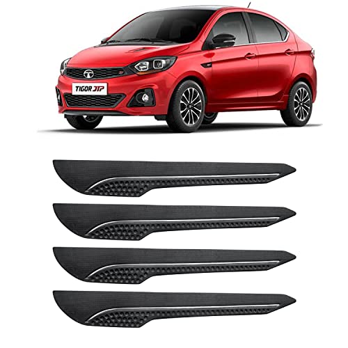 Image of AOSIS-Car Bumper Protector /Bumper Guard for Tata Tigor JTP with Single Chrome Stripe (4-Pcs)