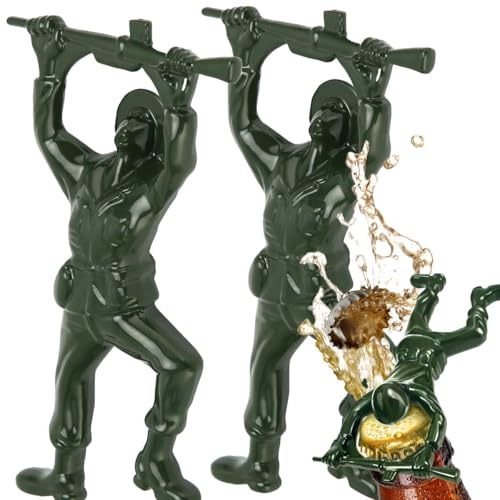 Ktsxxops Beer Bottle Opener 3D Green Army Man Funny Wine Bottle Opener Beverage Bartender, Green, Metal (2)
