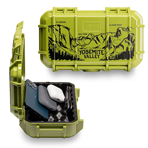 Evergreen X National Parks 56 EDC Dry Box Funda protectora – Parques Nacionales Regalo – para teléfonos, camping, viajes, aventura (Parque Nacional Yosemite, verde)