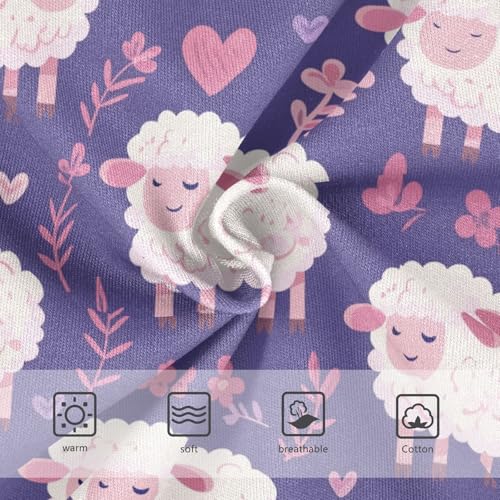 Wusikd Cute Sheep Girls' Underwear Cotton Purple Girls Briefs Soft Toddler Underwear 2T3