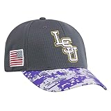 Top of the World NCAA Herren Mütze Salute to USA Military -1-Fit Camo Hat Cap, Herren, LSU Tiger, Einheitsgröße