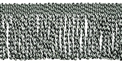 DÉCOPRO 5 Yard Value Pack / 3 Inch Black, Medium Grey, Silver Bullion Fringe Trim/Style# EF300 (24108), Color: Tuxedo - PR23 (10 Ft / 4.6M)