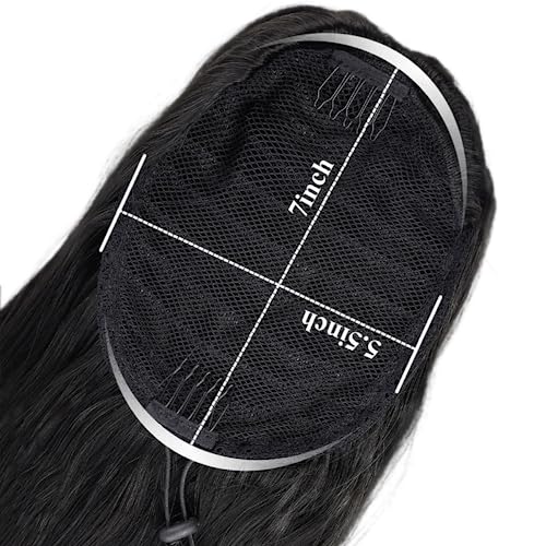 Vavanga Natural Black Synthetic Long Ponytail Extensions For Women 30 Inches Straight Yaki Drawstring High Ponytail Clip-In Hairpiece For Black Women(30", 1B#) #TOP5
