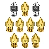 Creality 10 Packs 3D Printer Hardened Steel MK8 Nozzles, Upgraded Tungsten All Metal Extruder Nozzle